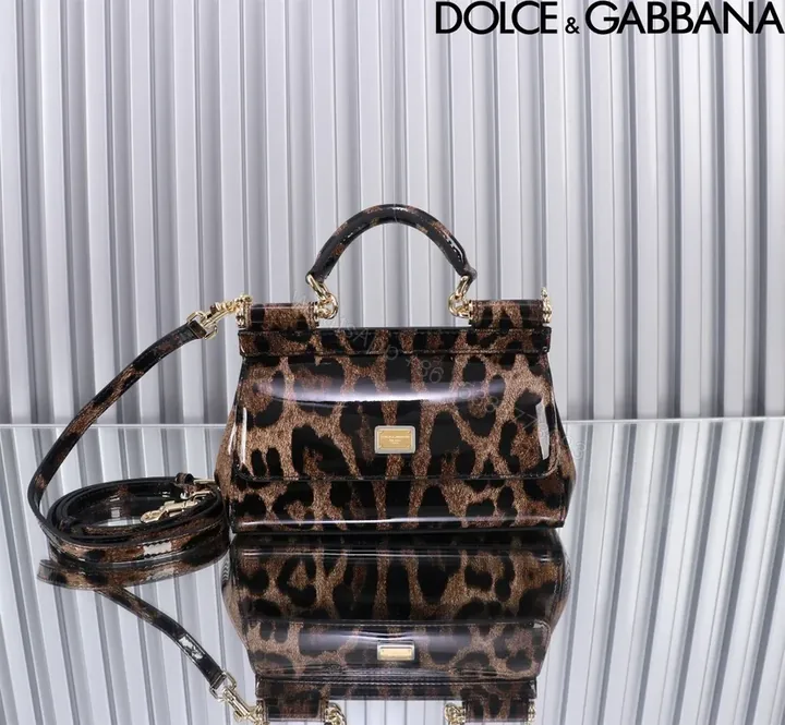 View 1 of Leopard-Patent Satchel: Chic Dolce & Gabbana Handbag