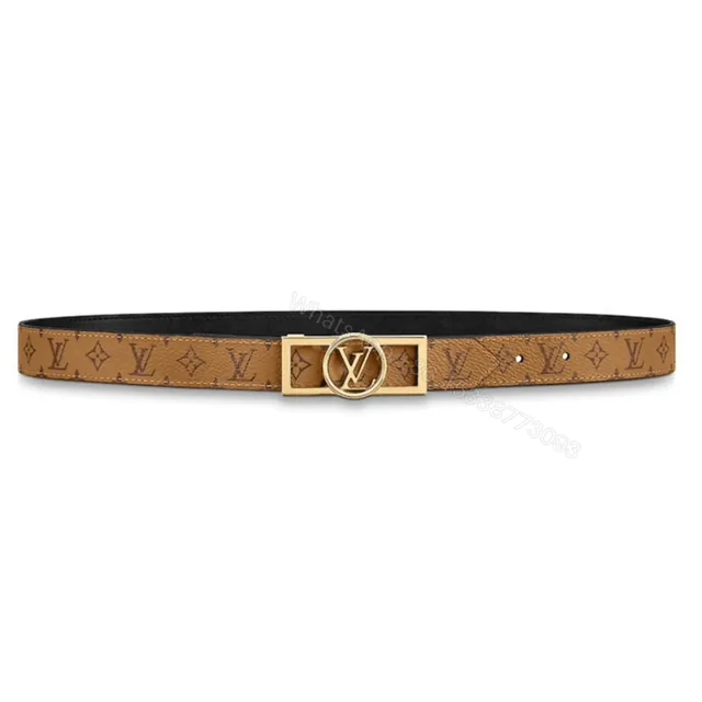 View 1 of LOUIS VUITTON MONOGRAM CEINTURE DAUPHINE TAN NOIR BELT – B151