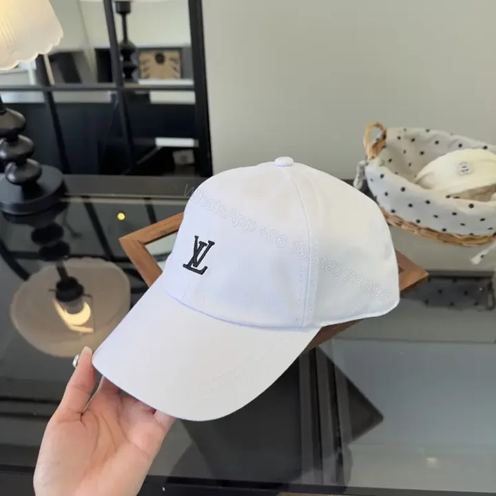 View 1 of White Cotton Cap • Minimal Monogram • Luxe Casual Baseball Cap