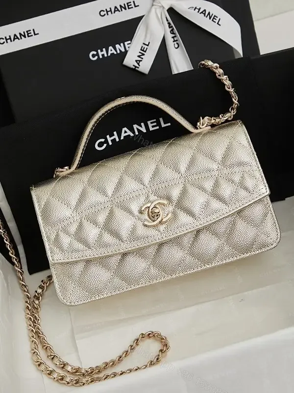 View 1 of Metallic Quilted Mini Bag: Lux Texture, Everyday Versatility