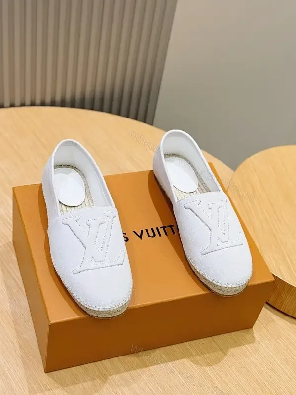 View 1 of Minimalist White Slip-Ons with Subtle LV Motif Fusion Shoes