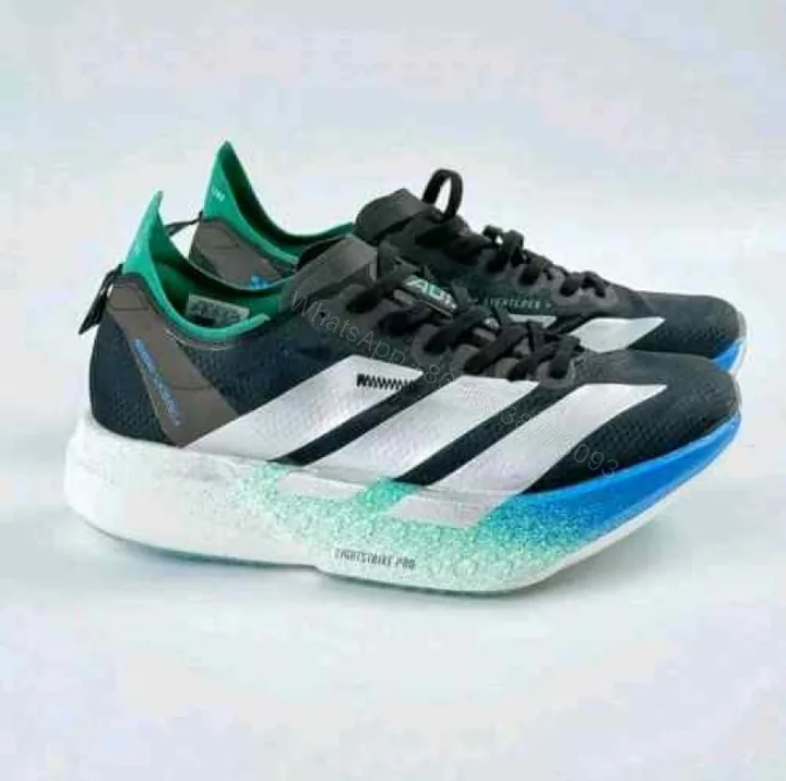 View 1 of First Copy Adidas Adizero Adios Black White Green Blue Men’s Sneakers