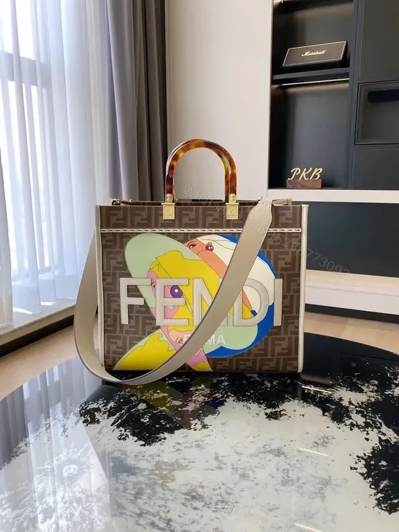 View 1 of Bold Canvas Satchel: Fendi-Inspired Graphic Luxury Bag