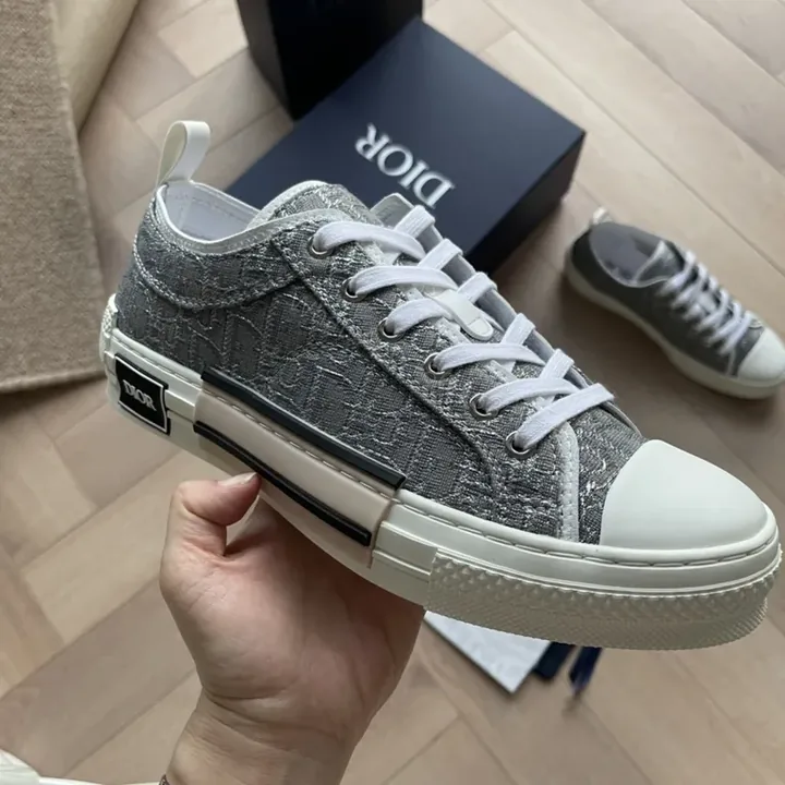 View 1 of Chic Diamond-Texture Sneaker with Dior-Inspired Detailing