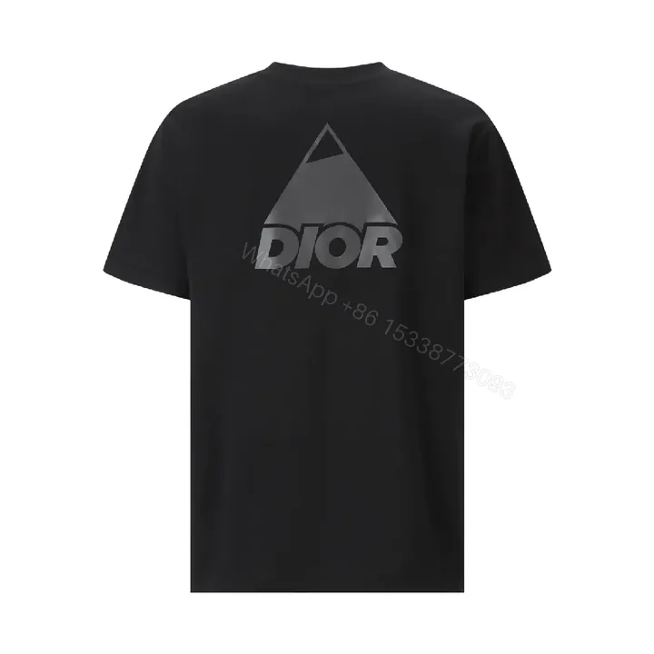 View 1 of Black Cotton Blend Tee — Luxury Graphic, Minimalist Edge