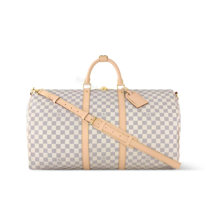 View 1 of Louis Vuitton Keepall Bandouliere 55 Damier Azur Canvas 55Cm LV N41429