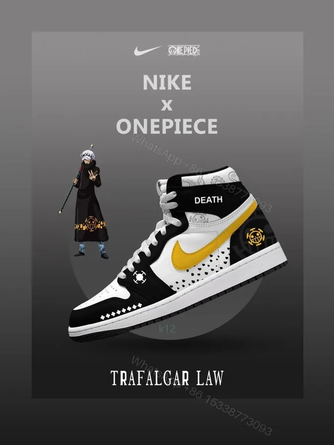 View 1 of Trafalgar D. Water Law V.3 Custom High-Top Jordan 1