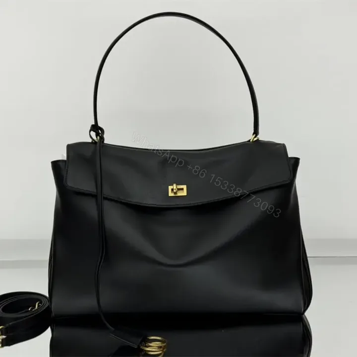 View 1 of 高仿Balenciaga*Rodeo系列V51000小牛皮手袋黑金大號免檢版