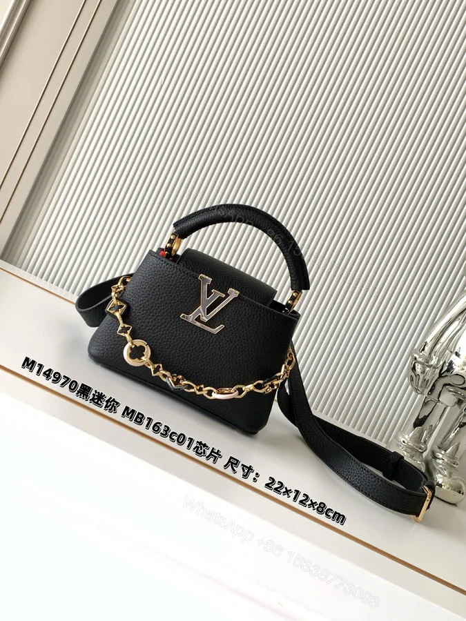 View 1 of LV 一比一 黑色手提包 金鏈條精緻小巧百搭