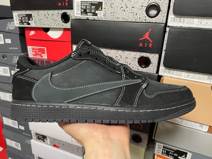 View 1 of Jordan 1 Retro Low OG SP Travis Scott Black Phantom