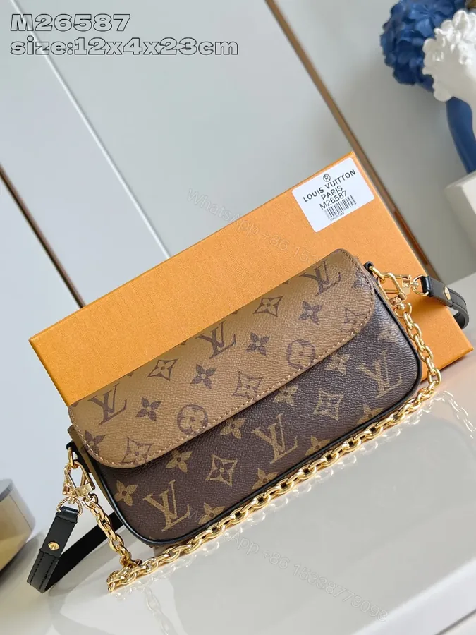 View 1 of Compact Dual-Tone Monogram Messenger: Subtle Luxury Bag