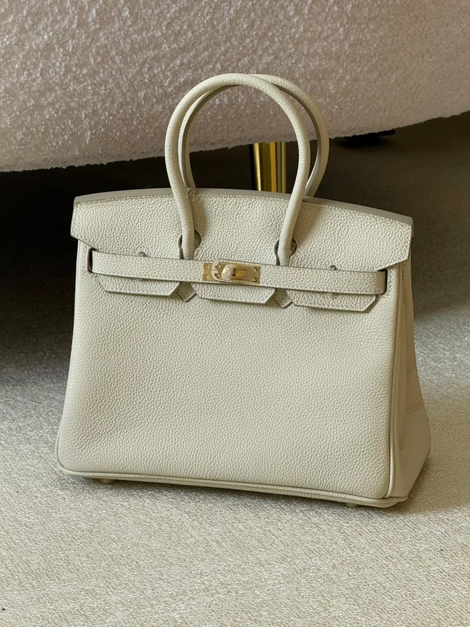 View 1 of Hermès Birkin 25 handbag in Craie Togo leather