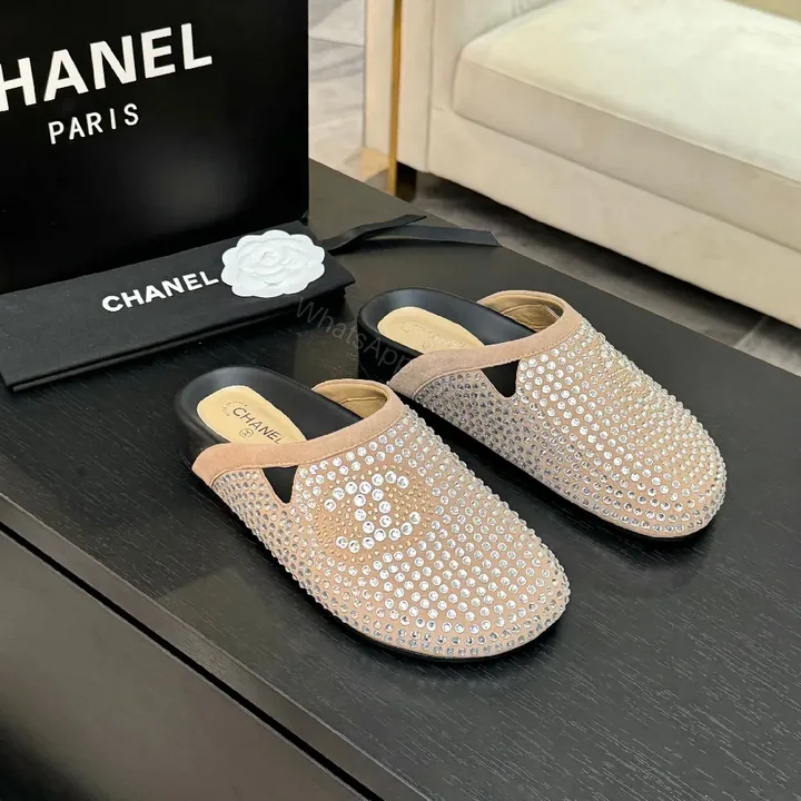 View 1 of Crystal-Embellished Slip-Ons: Suede Comfort, Luxe Sparkle, Everyday Glam