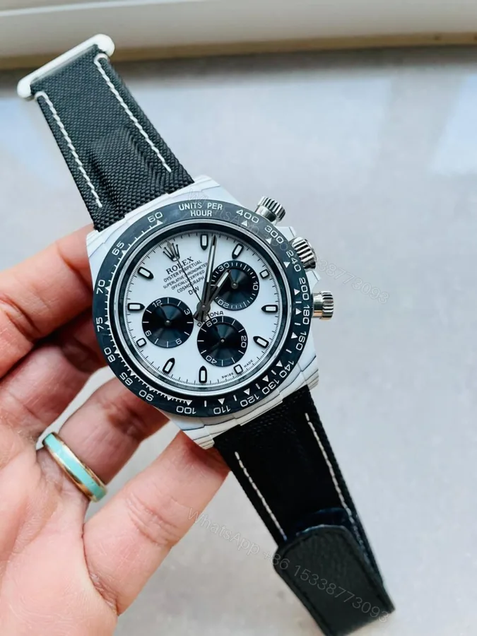 View 1 of Noob Factory 1:1 Rolex Daytona DIW PANDA White Carbon Case and Bezel Best Edition White/Black Dial SA4130 V2
