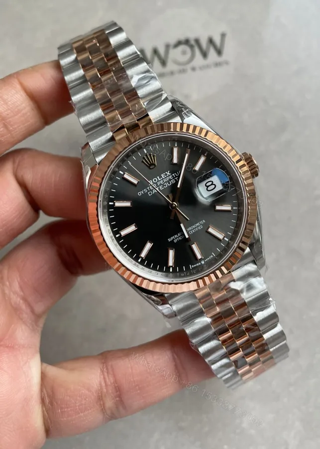 View 1 of VSF Factory 1:1 Rolex DateJust 36 SS 116231 Best Edition 904L Steel Gray Stick Dial VS3235