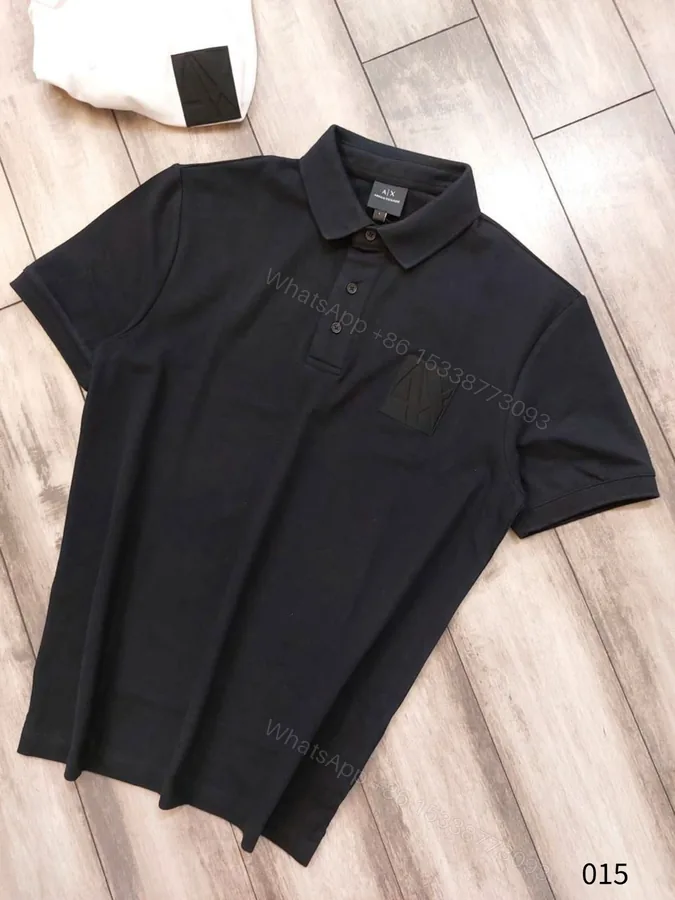 View 1 of Armani Exchange Imported Exclusive Half Sleeve Polo Tee Blue First Copy | AAA+ Replica