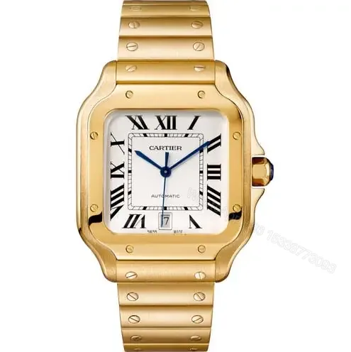 View 1 of Clone Replica Cartier Santos W2SA0009 Gold Watch