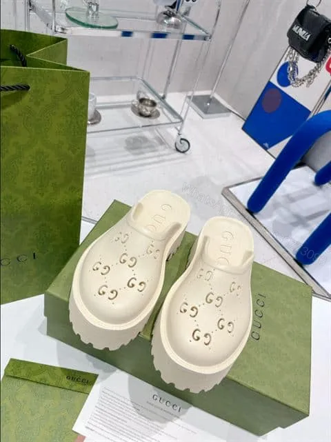 View 1 of GUCCI WONMEN’S PLATFORM PERFORATED G SANDAL – SDG020