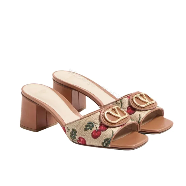View 1 of VALENTINO VLOGO SIGNATURE CHERRYFIC SLIDE SANDAL NATURAL 6W0S0MH7NNX 32H