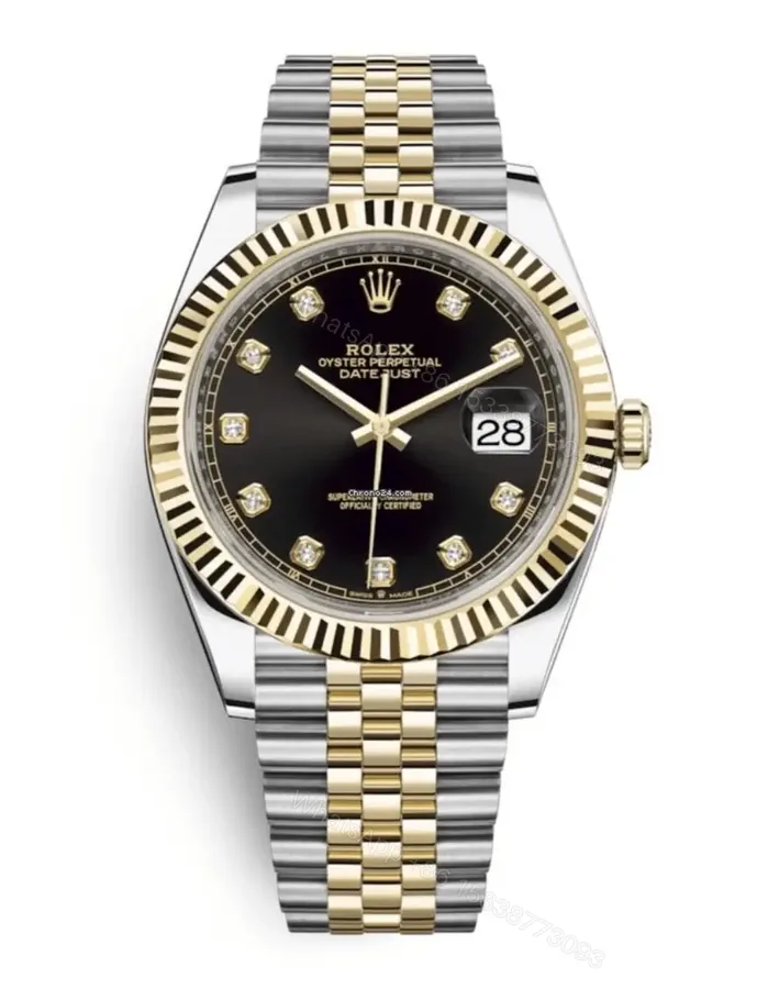 View 1 of Replica Rolex Datejust – Silver/Gold Black