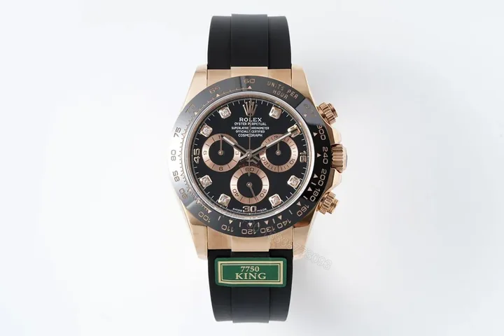View 1 of GM Factory Clean Factory KING Rolex Daytona Rose Gold Black Dial