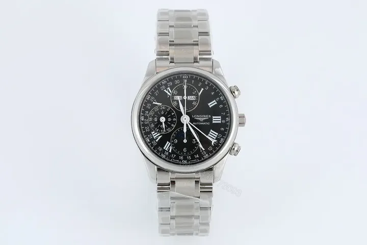 View 1 of Longines Master Collection Moonphase 8 Needle V4 Edition Silver Stainless Steel with Black Dial