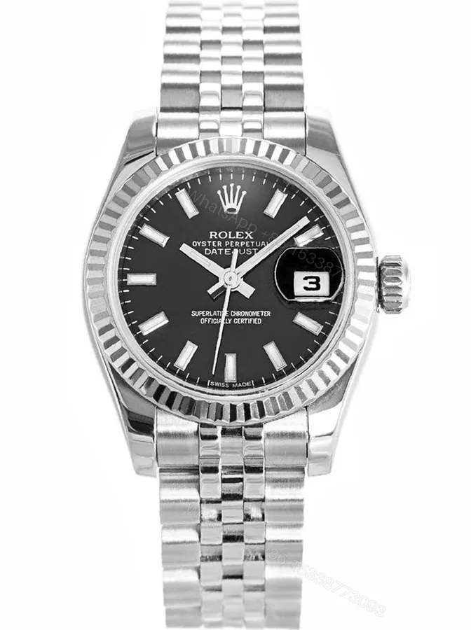 View 1 of Replica Rolex Datejust Black Dial 179174 26 mm