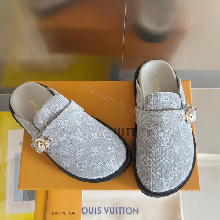 View 1 of Soft Monogram Velour Mules: Elevated Casual Luxury