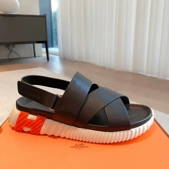 View 1 of Cross-Strap Leather Sandal: Chic Luxury Everyday Sandals