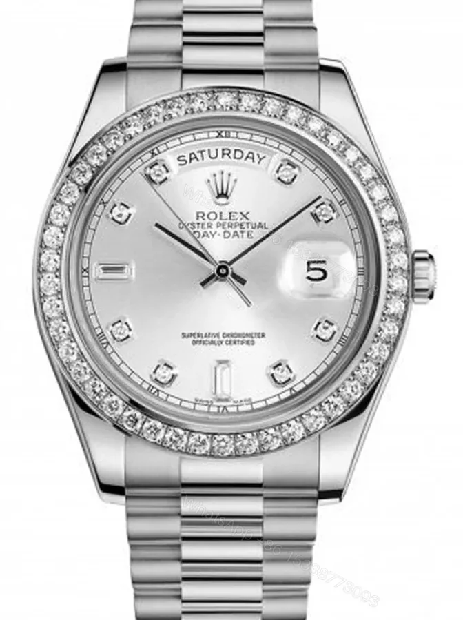 View 1 of Replica Rolex Day-Date Silver Dial 118346 36 mm