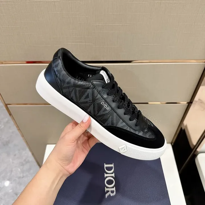 View 1 of Monogram-Patterned Luxury Sneaker: Dior-Inspired, All-Day Comfort