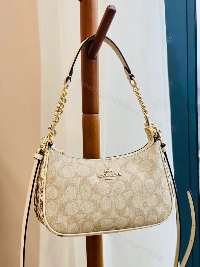 View 1 of Coach Teri Shoulder Bag First Copy | AAA+ Replica Signature Canvas Bag