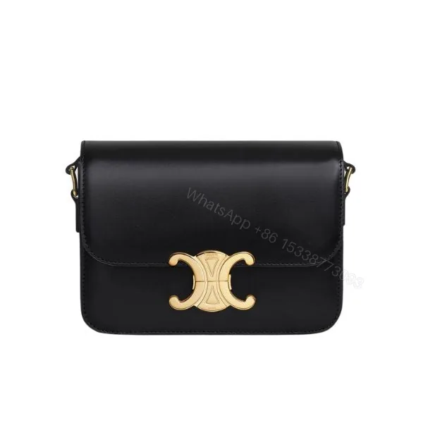 View 1 of CELINE TEEN TRIOMPHE BAG IN SHINY CALFSKIN BLACK 18CM 188423BF438NO