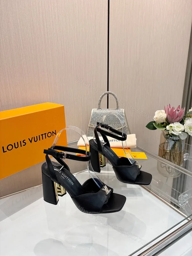 View 1 of LV Women Black Leather Heels