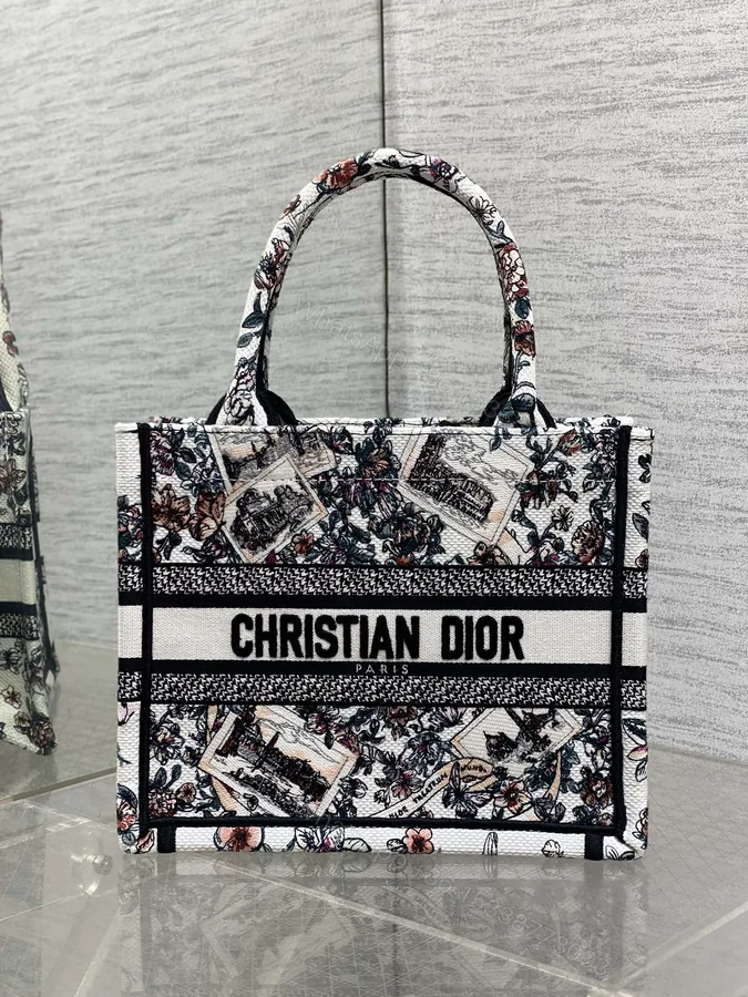 View 1 of Dior 高仿Book Tote小號城市風景刺繡托特包 異國風圖騰