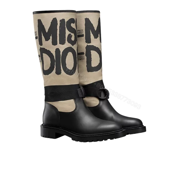 View 1 of DIOR D MAJOR BOOT WITH MISS DIOR PRINT WARM TAUPE KDI929CMV S44X