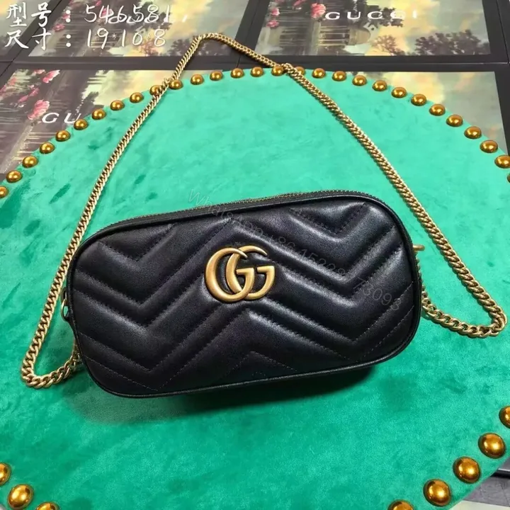 View 1 of Gucci GG Marmont Chain Bag Triple Zip RJ44 – Cowhide Leather