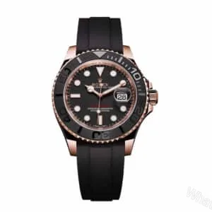 View 1 of Rolex Yacht-Master 40 116655 Super Clone : Everose Gold Black Dial Oysterflex 40mm