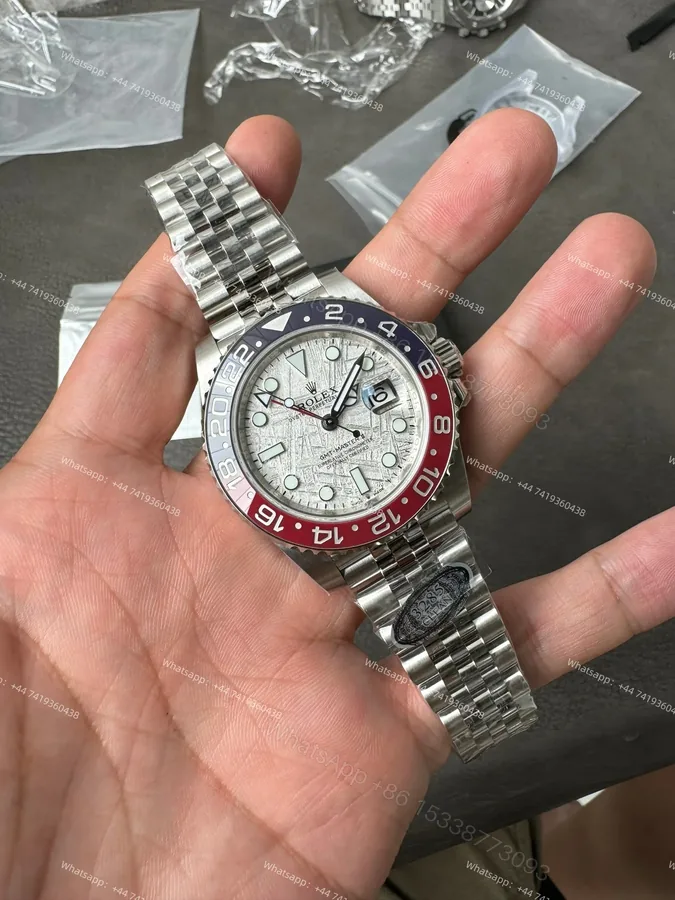 View 1 of Rolex Pepsi GMT Master II M126710blro Jubilee 3285 Movement Best Super Clone (Custom meteorite dial version)