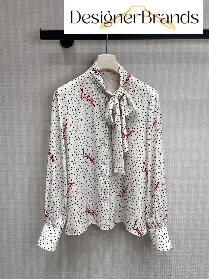 View 1 of Valentino Plus De Pois Crepe De Chine Bubble Shirt