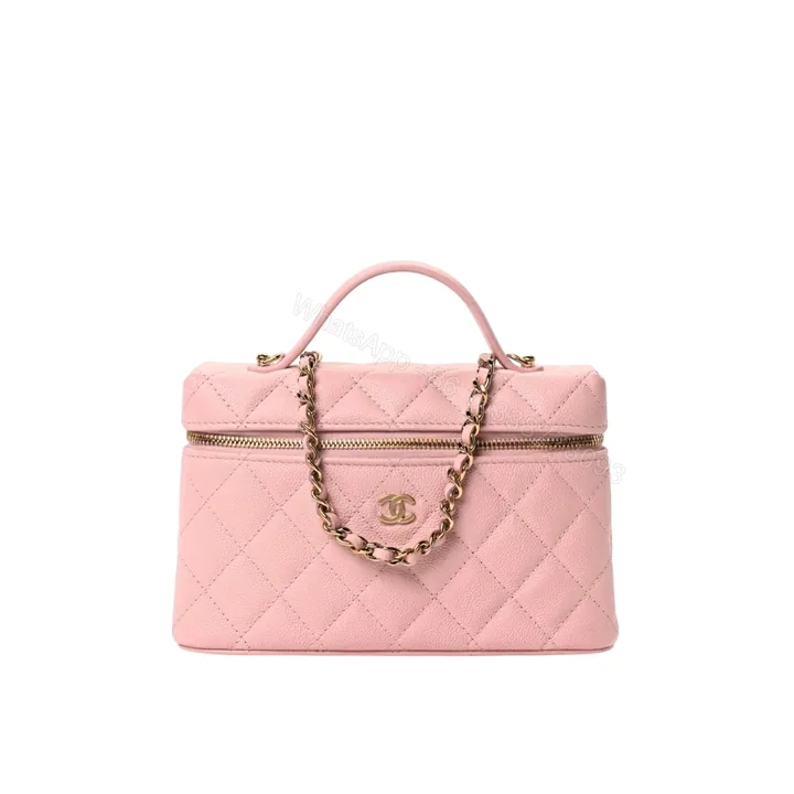 View 1 of Chanel Classic Vanity With Chain Gold Hardware Pink 19Cm
