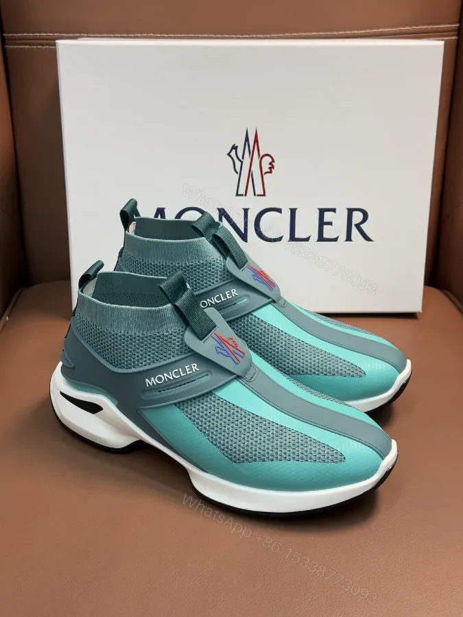 View 1 of Teal Knit High-Top Sneakers: Luxe Slip-On Comfort