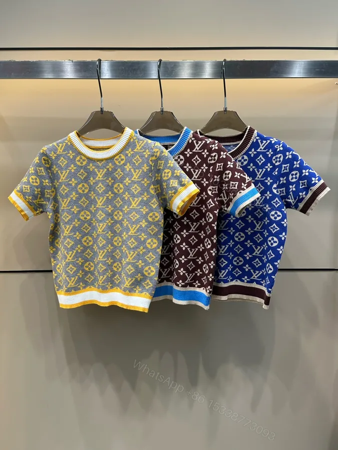 View 1 of LV 一比一短袖針織上衣 灰黃配色經典款