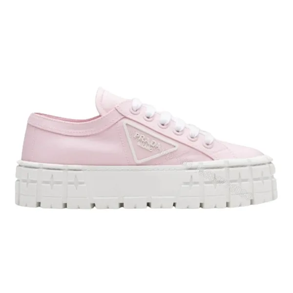 View 1 of PRADA DOUBLE WHEEL RE-NYLON GABARDINE SNEAKERS PINK – PRD084