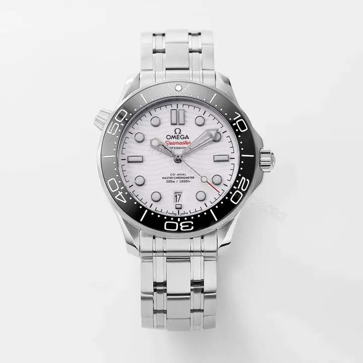 View 1 of Omega Seamaster 300M Replica Watch Silver Stainless Steel White Dial 42mm Custom 8800 Movement