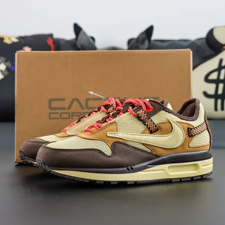 View 1 of Nike Air Max 1 Travis Scott Cactus Jack Baroque Brown Reps