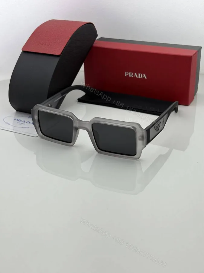 View 1 of First Copy Prada 089 Grey Black Sunglasses