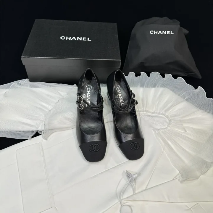 View 1 of 高仿Chanel*24S系列G45696C小羊皮瑪麗珍鞋黑色6CM免檢版