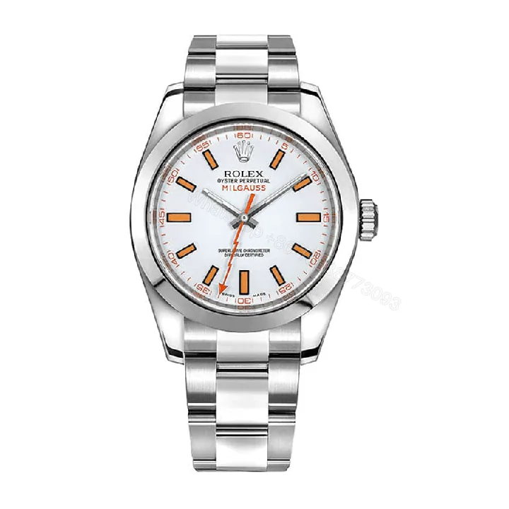 View 1 of Rolex Milgauss 116400-0002 Super Clone : Steel White Dial 40mm Oyster