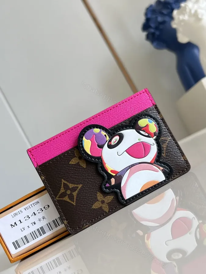 View 1 of Hot Pink Panda Wallet: Coated Canvas Luxe, Bi-fold Organizer